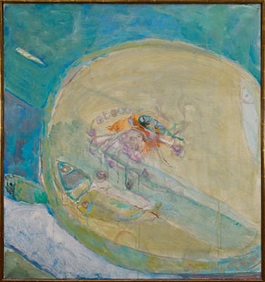 Lot *Pierre Lesieur (1922-2011) oil on canvas, Nature Mortes aux Poissons, 81cm x 76cm, framed