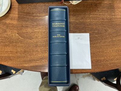 Lot 33 - The Rt.Hon. Baroness Margaret Thatcher signed limited edition leather bound book, The Path To Power, in slip-case