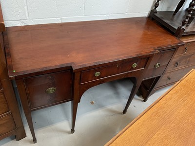 Lot 5386 - 19th century mahogany breakfront sideboard, on square taper legs