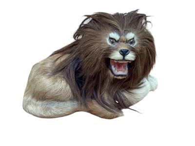 Lot 5020 - Unusual model of a lion covered in real fur and hair