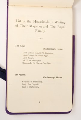 Lot 105 - The Funeral of H.M. King Edward VII - "List of the Royal Family and Royal Guests who will be present at the Funeral .