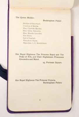 Lot 105 - The Funeral of H.M. King Edward VII - "List of the Royal Family and Royal Guests who will be present at the Funeral .