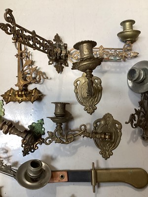 Lot 5032 - Collection of brass piano fittings (1 box)