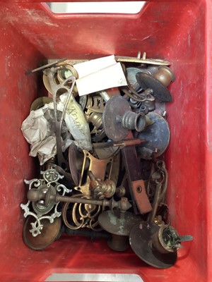 Lot 5032 - Collection of brass piano fittings (1 box)
