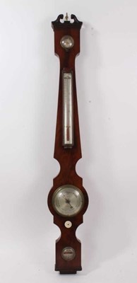 Lot 662 - 19th century mahogany narrow banjo barometer by I. Deck, Cambridge