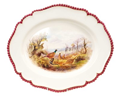 Lot Large Royal Worcester hand painted meat dish