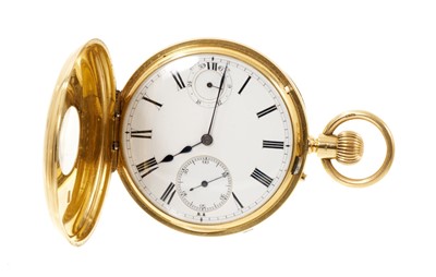 Lot Victorian gentlemen's 18ct gold half-hunter pocket watch