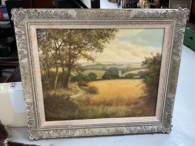 Lot 5292 - A Wells Price, oil on canvas, country scene, and another oil of a Dutch river scene by Anton de Yongh