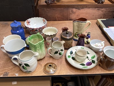 Lot 5076 - Group of Poole pottery to include six person teaset, vases, teapots etc together with other ceramics including Cornish ware jug