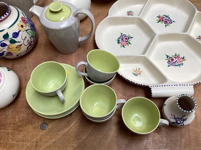 Lot 5076 - Group of Poole pottery to include six person teaset, vases, teapots etc together with other ceramics including Cornish ware jug