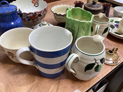 Lot 5076 - Group of Poole pottery to include six person teaset, vases, teapots etc together with other ceramics including Cornish ware jug