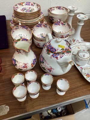 Lot 5077 - Coalport six person tea service decorated in a floral design together with some other ceramics to include candlesticks etc