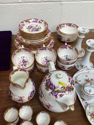 Lot 5077 - Coalport six person tea service decorated in a floral design together with some other ceramics to include candlesticks etc