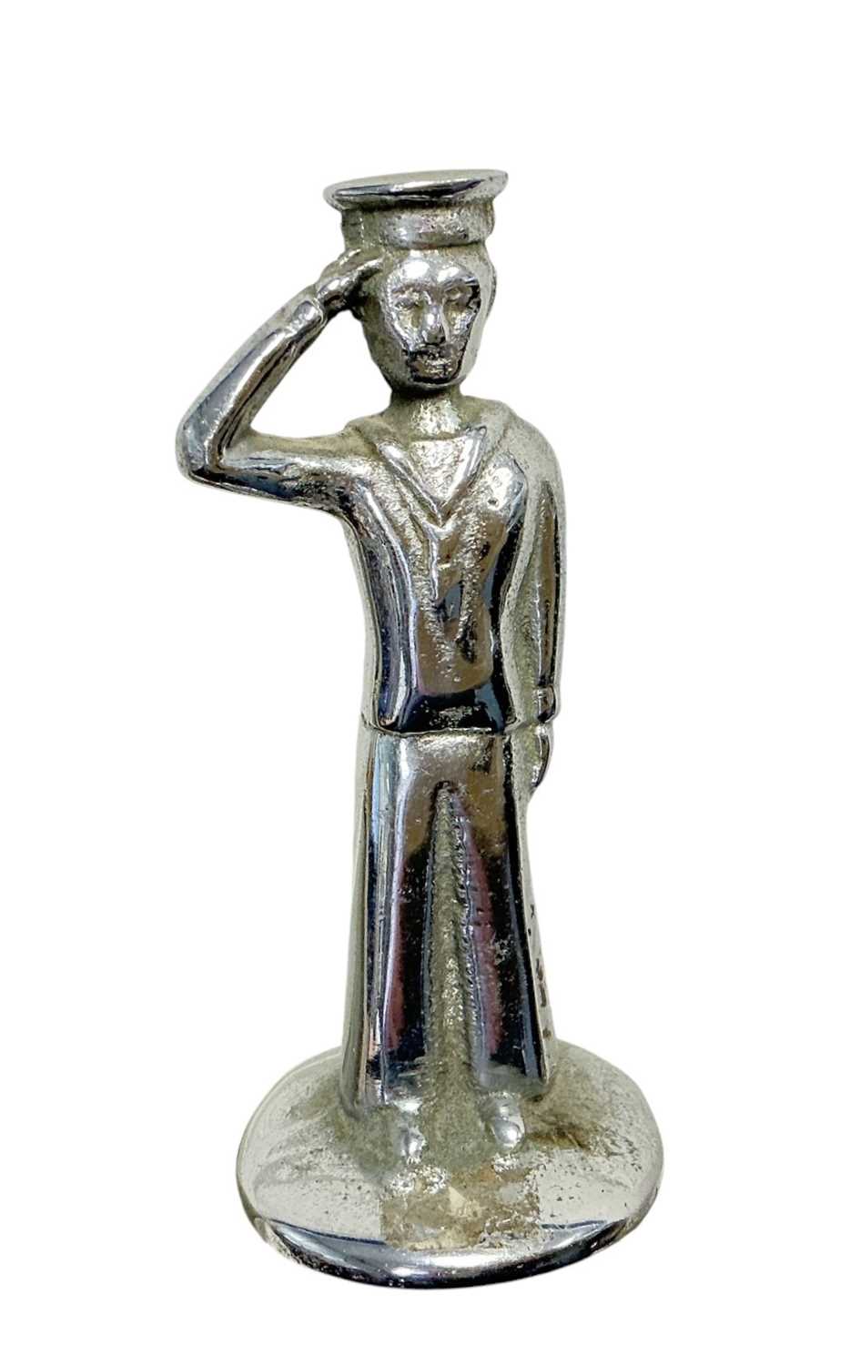 Lot 52 - Vintage chromium plated car mascot in the form of a sailor, with screw fitting to base, 11cm in height (excluding screw fitting)