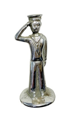 Lot 52 - Vintage chromium plated car mascot in the form of a sailor, with screw fitting to base, 11cm in height (excluding screw fitting)