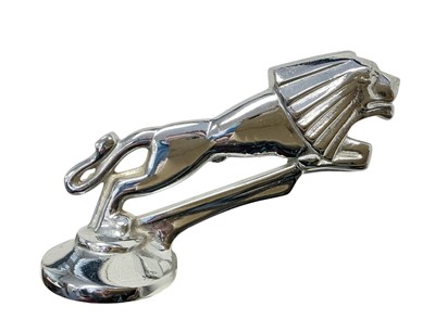 Lot 53 - Chromium plated Art Deco style lion car mascot, with screw fitting to base, 14.5cm in length