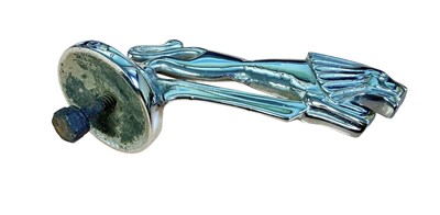 Lot 53 - Chromium plated Art Deco style lion car mascot, with screw fitting to base, 14.5cm in length