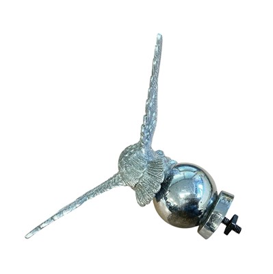 Lot 55 - Vintage Desmo chromium plated car mascot in the form of an eagle on a ball, with screw fitting to base, wingspan 18cm in diameter