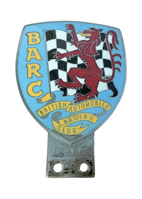 Lot 63 - Vintage British Automobile Racing Club (BARC) chromium and enamel members' badge, stamped L6497