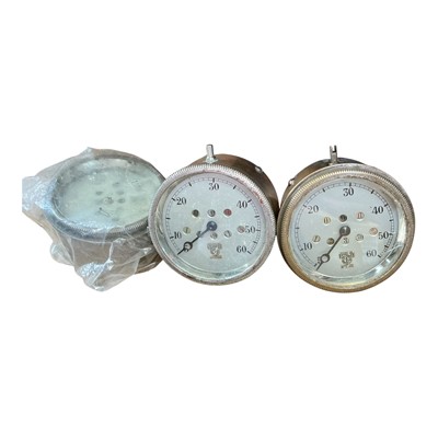 Lot 134 - Two 1920s Smiths 0-60 car speedometers and one for spares (3)
