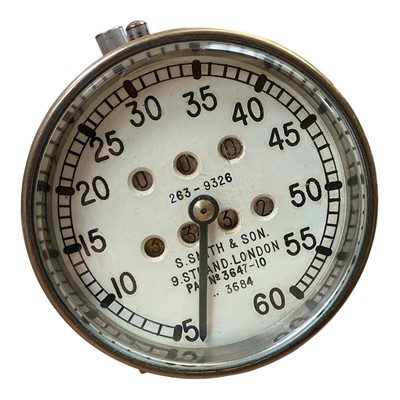 Lot 129 - Edwardian Smiths 0-60 speedometer 1910 Patent by S. Smith & Son in a nickel plated case
