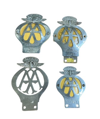 Lot 72 - Group of four Automobile Association (AA) chromium members' car badges for East Africa x2, Zambia and Rhodesia (4)