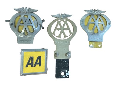 Lot 73 - Group of four various Automobile Association (AA) members' car badges (4)