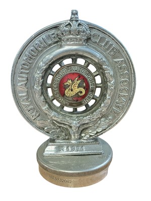 Lot 80 - Royal Automobile Club Association- Leicestershire Automobile Club members' badge numbered ''N4974'' by Elkington & Co Ltd