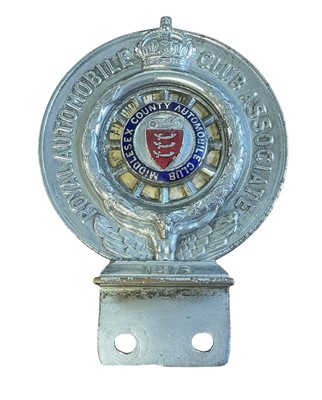 Lot 81 - Royal Automobile Club Association- Middlesex County Automobile Club members' badge numbered ''N275''