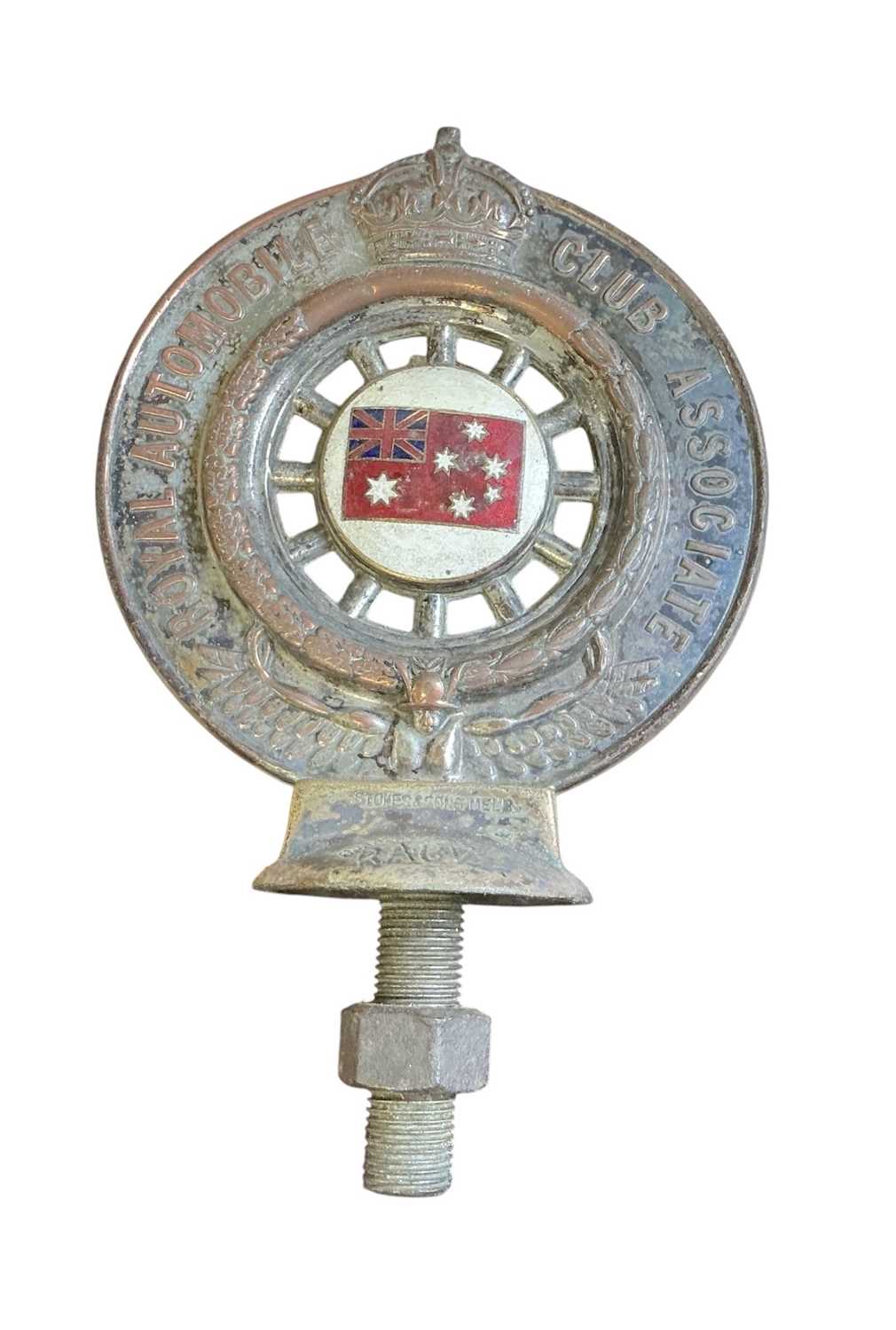 Lot 82 - Royal Automobile Club Association- Club of Victoria members' badge numbered ''28352'' by Stokes & Sons, Melbourne