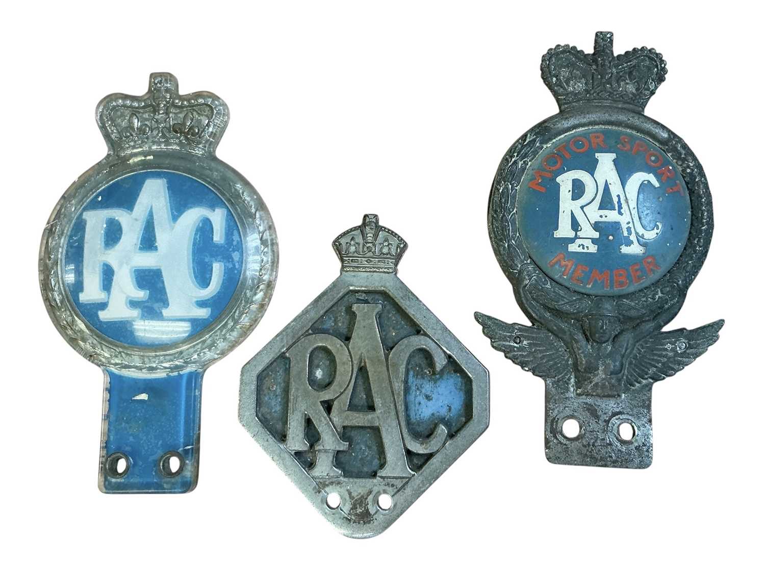 Lot 87 - Royal Automobile Club (RAC) Motor Sport members' badge and two other RAC badges (3)