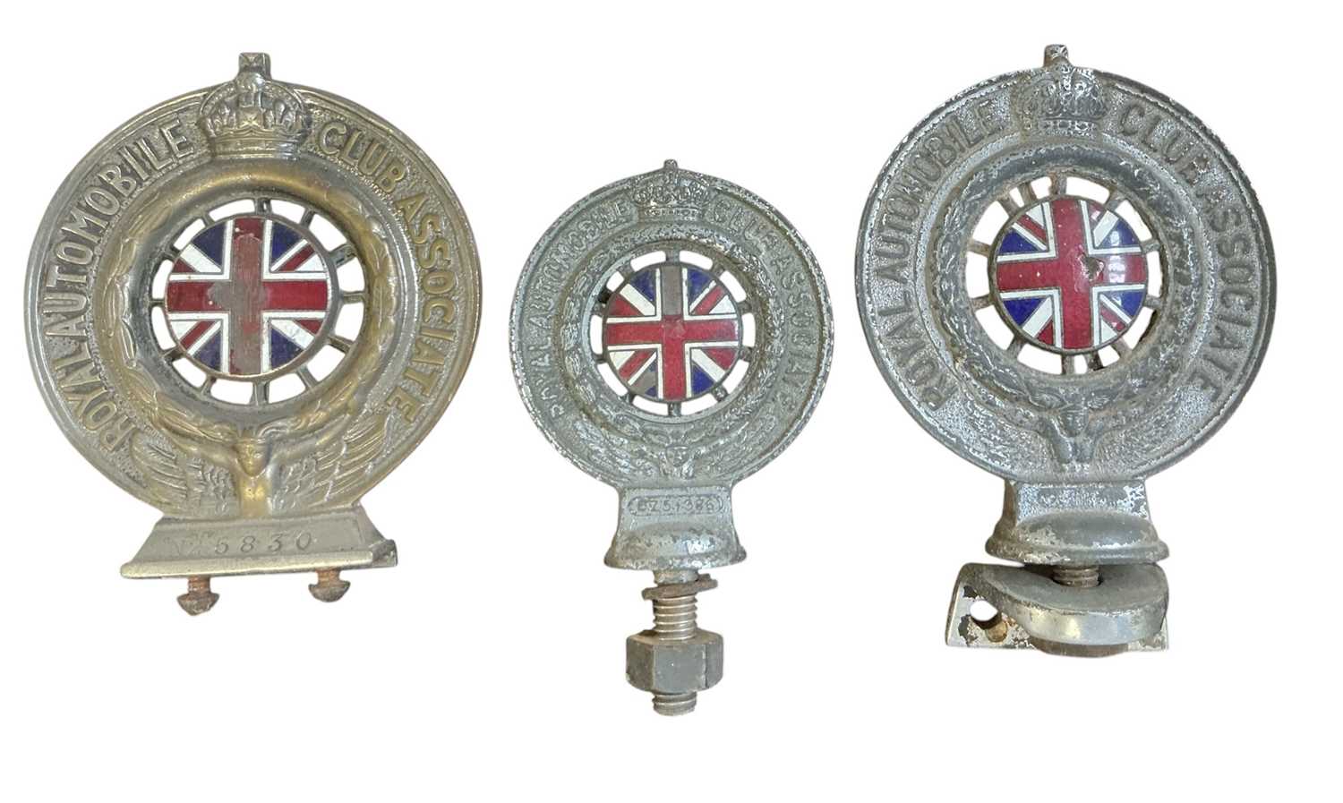 Lot 89 - Group of three Royal Automobile Club Associate members' badges (3)