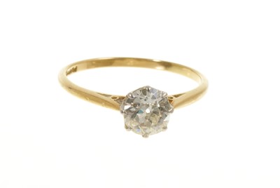 Lot 441 - Antique diamond single stone ring with an old cut diamond