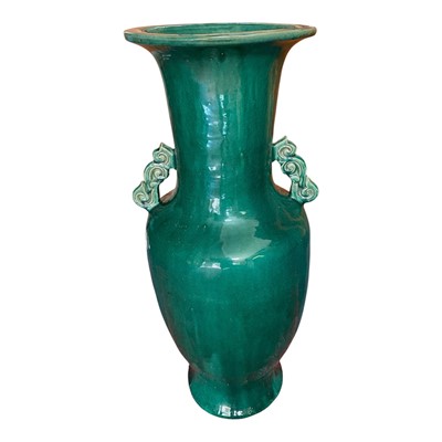 Lot 5033 - Very large green glazed Oriental vase, 105cm high