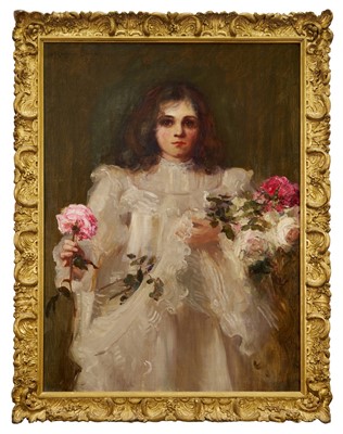 Lot Marjorie Evans (c.1850-1907) oil on canvas - Portrait of Aline Ritson, later Lady Edwards, signed, in gilt frame