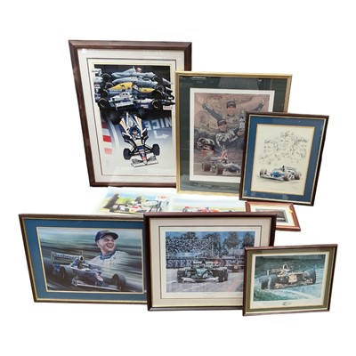 Lot 163 - Large quantity of framed Formula One (F1) signed limited edition prints to include a Gerald Coulson limited edition print signed by David Coulthard