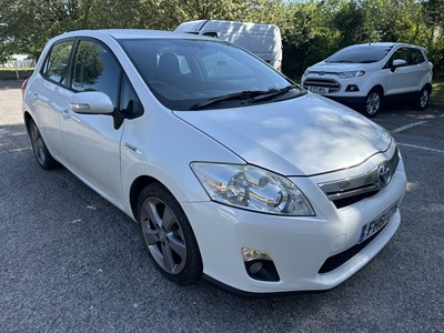 Lot 234 - 2012 Toyota Auris 1.8 VVTi Hybrid T Spirit CVT Auto, 5 door hatchback, finished in white, reg. no. FH61 CYA