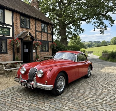 Lot 207 - 1958 Jaguar XK150 fixed head coupe, 3,442cc 6 cylinder engine, manual, finished in red, reg. no. VFJ 659