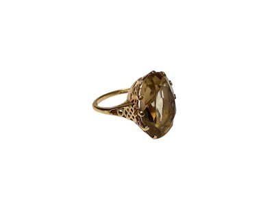 Lot 55 - 9ct gold quartz cocktail ring (London 1969), size O½
