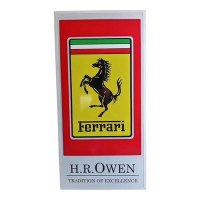 Lot 169 - Contemporary Ferrari illuminated H.R. Owen dealership sign