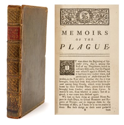 Lot Daniel Defoe - Journal of the Plague Year, lacking title page but this appears to be a 1722 first edition, with page 270/271 incorrectly numbered 290/291