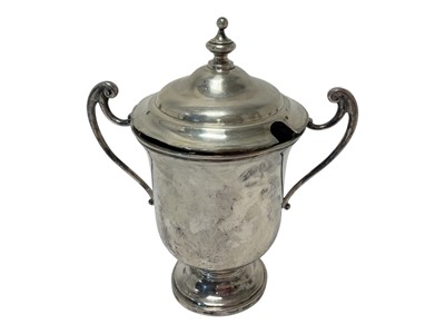 Lot 226 - American white metal pot and cover, stamped Barton Silver
