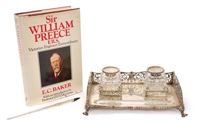 Lot 227 - Of Engineering interest: Victorian silver desk stand and pen