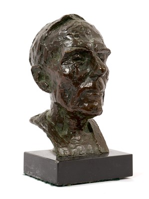 Lot Zeev Ben Zvi (Polish-Israeli, 1904-52), bronze bust of a man, signed, on marble base