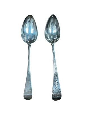 Lot 229 - Two George III silver tablespoons