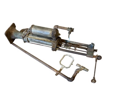 Lot 47 - Early motoring interest- vintage petrol pump, together with an Angloco Depth O' Meter gauage, (2).