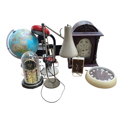 Lot 5238 - Group of clocks, lamps and a light up globe