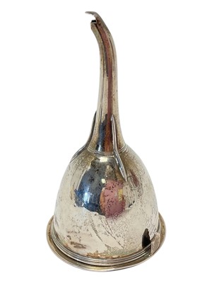 Lot 202 - George III silver wine funnel, (London 1810)..