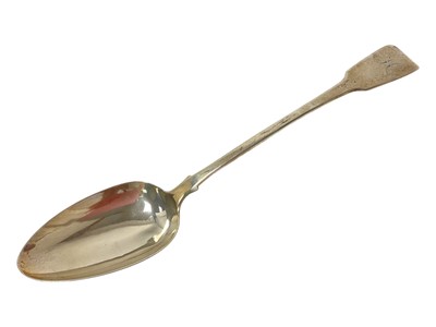 Lot 208 - George IV silver fiddle pattern basting spoon, (London 1822), 3.77ozs