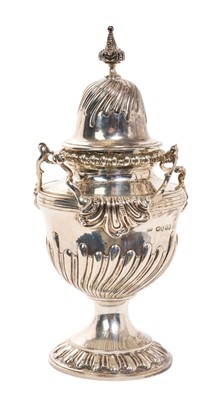 Lot 235 - Fine quality Victorian silver sugar vase / tea canister of rococo baluster form